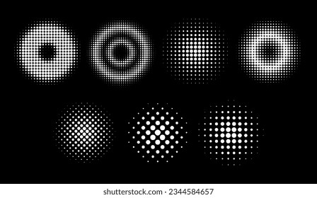 Halftone dot tone grunge effect abstract pattern texture vector graphic retro illustration.gradient geometric element art shape modern creative pop wallpaper vintage monochrome print frame
