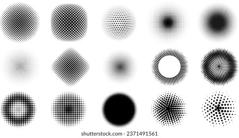 Halftone dot tone grunge effect abstract pattern texture vector graphic retro illustration.gradient geometric element art shape modern creative pop wallpaper vintage monochrome print frame