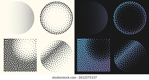 Halftone dot tone grunge effect abstract pattern texture vector graphic retro illustration.gradient geometric element art shape modern creative pop wallpaper vintage monochrome print frame