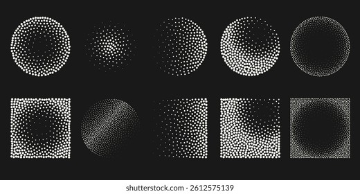 Halftone dot tone grunge effect abstract pattern texture vector graphic retro illustration.gradient geometric element art shape modern creative pop wallpaper vintage monochrome print frame
