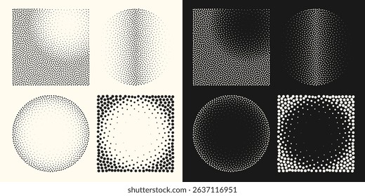 Halftone dot tone grunge effect abstract pattern texture vector graphic retro illustration.gradient geometric element art shape modern creative pop wallpaper vintage monochrome print frame