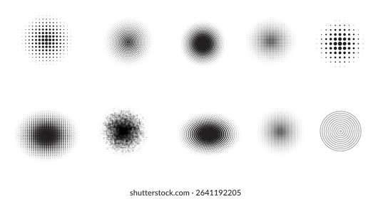 Halftone dot tone grunge effect abstract pattern texture vector graphic retro illustration.gradient geometric element art shape modern creative pop wallpaper vintage monochrome print frame