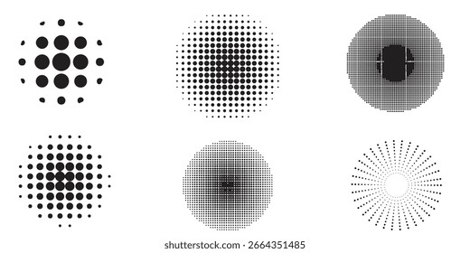 Halftone dot tone grunge efecto patrón abstracto textura Vector gráfico retro illustration.gradient elemento geométrico forma de arte moderno creativo pop Fondo de pantalla vintage monocromo marco de impresión