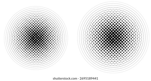 Halftone dot tone grunge effect abstract pattern texture vector graphic retro illustration.gradient geometric element art shape modern creative pop wallpaper vintage monochrome print frame
