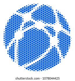 Halftone dot Web Browser icon. Pictogram on a white background. Vector collage of web browser icon combined of spheric spots.