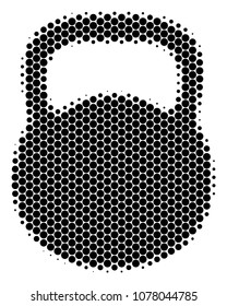 Halftone dot Weight icon. Pictogram on a white background. Vector composition of weight icon organized of round blots.
