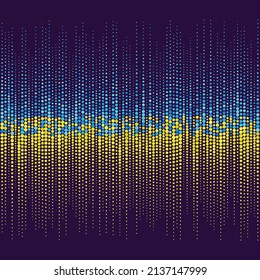 Halftone dots abstract background with blue and yellow colors like Ukraine flag.