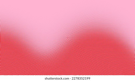 Halftone dots abstract background. Wavy dotted texture. Vector illustration. 