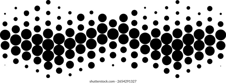 Halftone Dots Abstract Black Wave Background