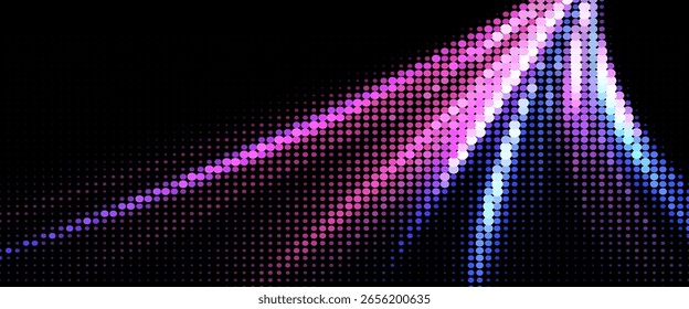 Pontos de meio-tom abstrato tecnologia digital luz azul no fundo azul.
