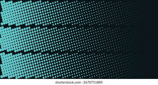 Halftone dots abstract digital technology blue light on blue background.