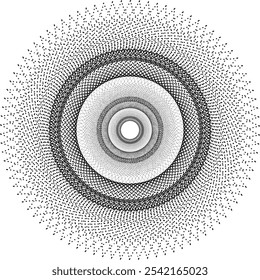 Puntos semitonos dispuestos en un estilo de Vector de mandala circular
