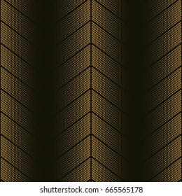 halftone dots arrows seamless tile in gold and black