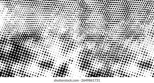 Halftone dots background. Abstract asymmetric pattern of dots