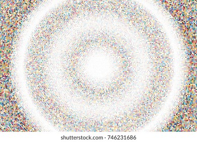 Halftone dots background. Abstract background with round shapes. Mosaic background. Creative geometric background in halftone style. Vector illustration