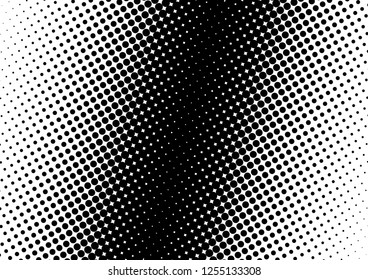 Halftone Dots Background. Black and White Pattern. Distressed Points Backdrop. Grunge Gradient Overlay. Vector illustration