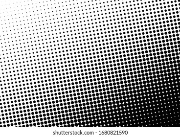 Halftone Dots Background. Black and White Pattern. Vintage Texture. Gradient Pop-art Backdrop. Vector illustration