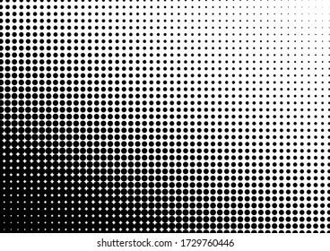 Halftone Dots Background. Black and White Monochrome Texture. Modern Fade Overlay. Points Pattern. Vector illustration