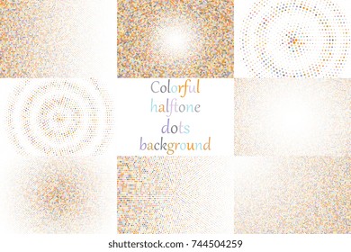 Halftone dots background. Creative geometric background in halftone style. Vector illustration