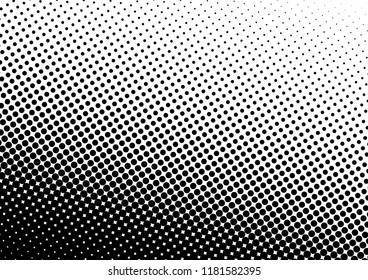 Halftone Dots Background. Distressed Modern Texture. Fade Monochrome Overlay. Black and White Pattern. Vector illustration