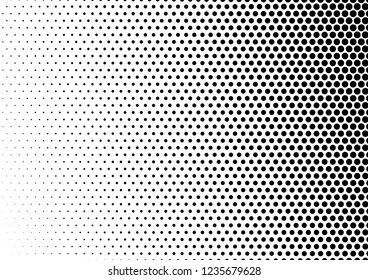 Halftone Dots Background. Fade Backdrop. Points Texture. Monochrome Pop-art Pattern. Vector illustration
