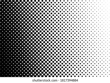 Halftone Dots Background. Fade Points Overlay. Grunge Pattern. Black and White Vintage Backdrop. Vector illustration