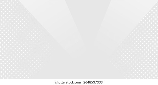 Halftone dots background. gray dots halftone texture.Vector white horizontal template. Suit for business banner, header, report, corporate, institution, party, festive, seminar