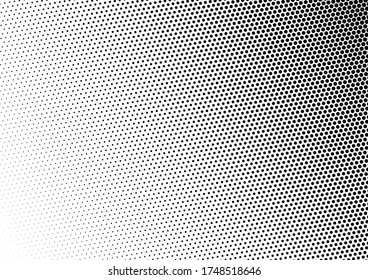 Halftone Dots Background. Grunge Black and White Texture. Distressed Vintage Pattern. Gradient Monochrome Backdrop. Vector illustration