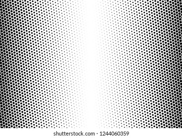 Halftone Dots Background. Grunge Fade Texture. Monochrome Modern Pattern. Distressed Vintage Overlay. Vector illustration