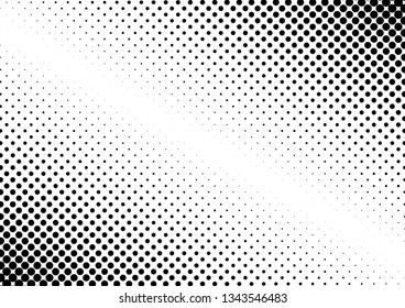 Halftone Dots Background. Monochrome Pattern. Grunge Gradient Backdrop. Abstract Overlay. Vector illustration