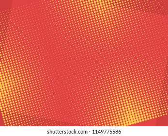 Halftone dots background. Pop art retro template. Comics red texture. Vector illustration