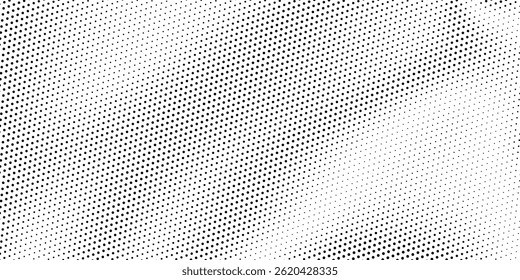 Halftone Dots Background, Retro Comic Style Gradient, Abstract Black and White Minimal Texture, Vintage Grunge Design for Poster or Cover, Vector Illustration