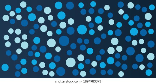 Halftone dots background. Vector dots background. Polka dot blue light on dark navy color