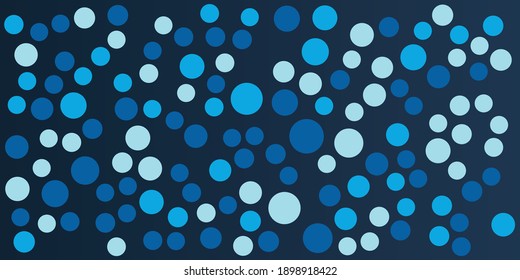 Halftone dots background. Vector dots background. Polka dot blue light on dark navy color