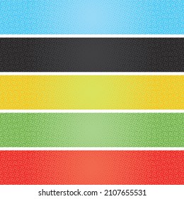 Halftone dots banners. Colorful vector set.