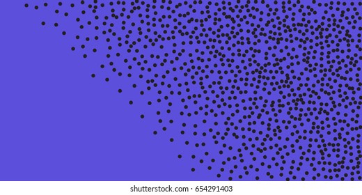 Halftone dots. Black dots on blue background. 