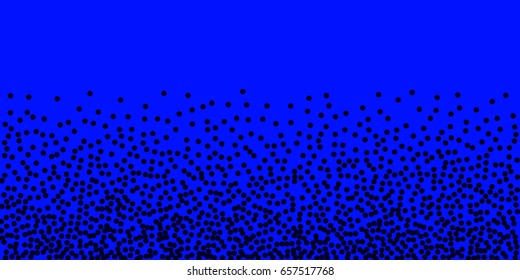 Halftone dots. Black dots on blue background. 