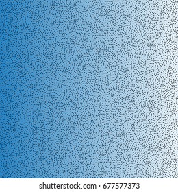 Halftone dots. Black dots on blue background.
