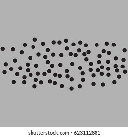 Halftone dots. Black dots on gray background. 