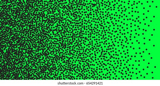 Halftone dots. Black dots on green background. 