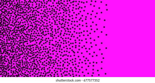 Halftone dots. Black dots on pink background.