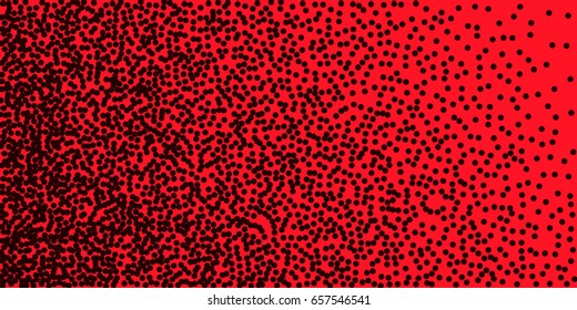 Halftone dots. Black dots on red background. 