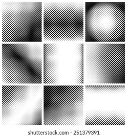 halftone dots. Black dots on white background, vector, illustration