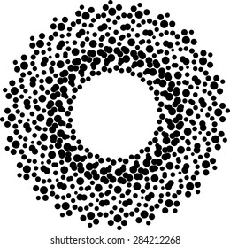 Halftone dots. Black dots on white background, Vector Illustration.