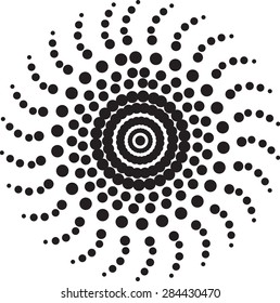 Halftone dots. Black dots on white background, Vector Illustration.