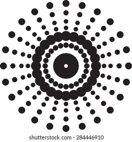 Halftone dots. Black dots on white background, Vector Illustration.