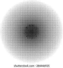 Halftone dots. Black dots on white background, Vector Illustration.