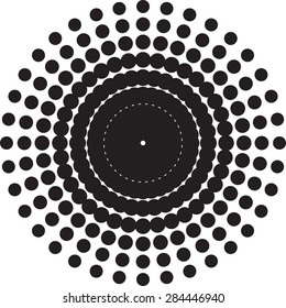 Halftone dots. Black dots on white background, Vector Illustration.