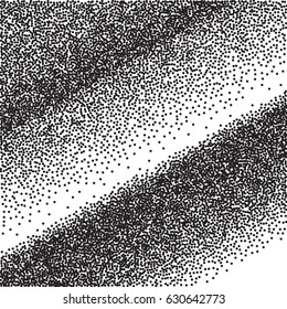 Halftone dots. Black dots on white background. Glitter spray. Circle