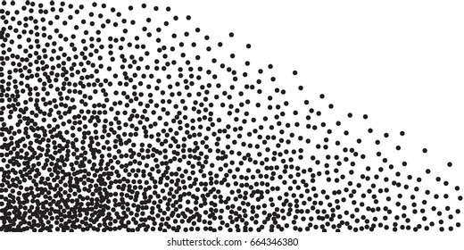 Halftone dots. Black dots on white background.